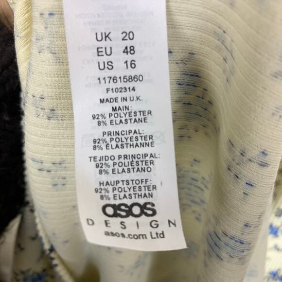 Asos Design Cream Floral Thermal Maxi Dress – Size 16 Tall - Picture 6 of 7